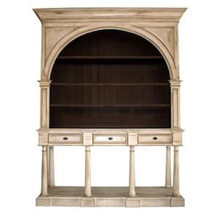 Arched Bookcase with Drawers